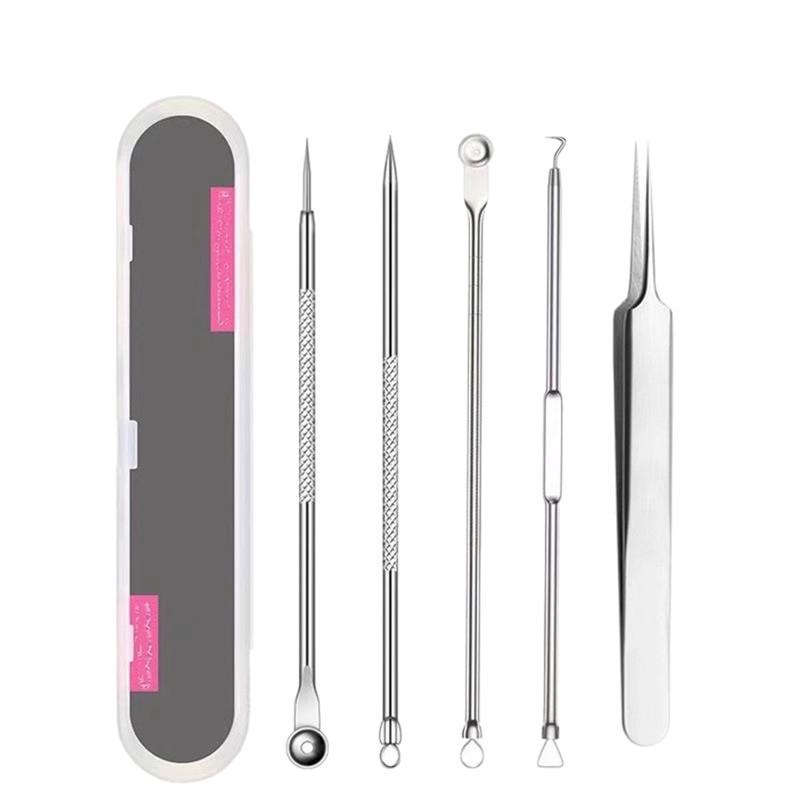 3-Piece Blackhead Removal Kit: Ultra-Fine Needle, Tweezers & Scraper for Closed Comedones