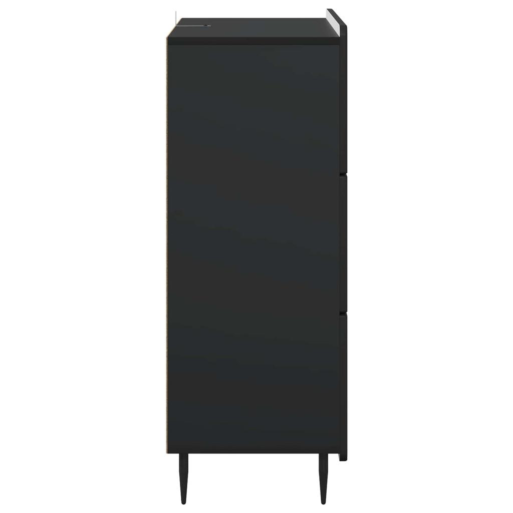 Drawer Cabinet Black 66 x 34.5 x 92 cm Particleboard