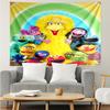 1PC Colorful Sesame Muppets Together Tapestry Accessories Playroom Tapestry, for Bedroom,Livingroom, dormitory Room Wall Decor Fan Birthday Gifts