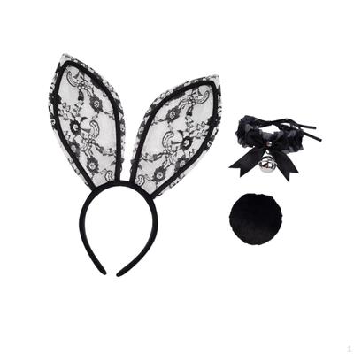 Hasenohren Stirnband Kostüm Zubehör Set für Tanzoutfits Biegsam Verstellbar