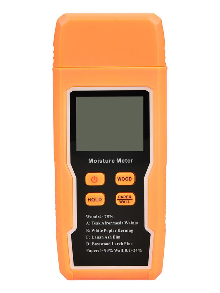 Two Pins Wood Moisture Meter with Temperature Display Digital Wall Hygrometer Tree Moisture Tester for Lumber Concrete Building