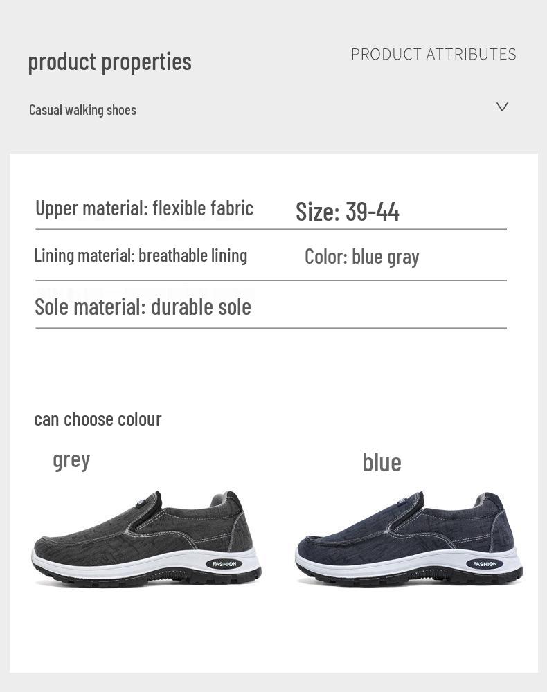 Scarpe da Passeggio Slip-on Primavera per Uomini di Mezza Età e Anziani - Taglio Basso Stile Vecchia Pechino