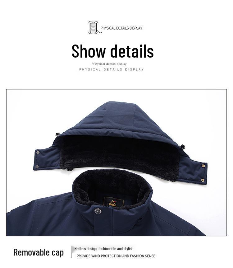 Varm bomullskappa för män i stora storlekar - Tjock, Rymlig, Utomhusjacka (10XL)