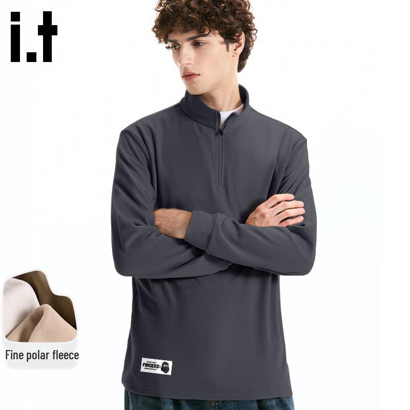 Fingercroxxit Half-Zip Fleece Long-Sleeve T-Shirt