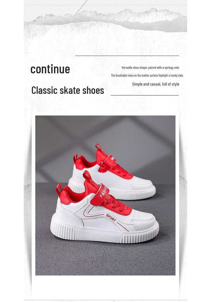 Kids' Soft Sole White Sneakers - 2026 Spring/Autumn Stylish Casual Sports Shoes