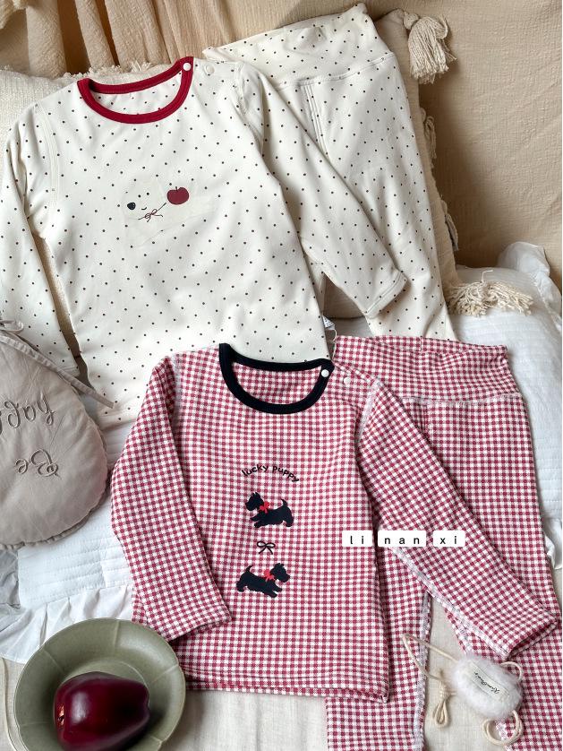 Year Model Warm Home Wear Set: Infant High Waist Mulberry Silk Two-Piece with Belly Protection