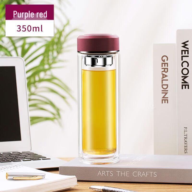 Fuguang Double-Walled Glass Water Bottle with Tea Infuser