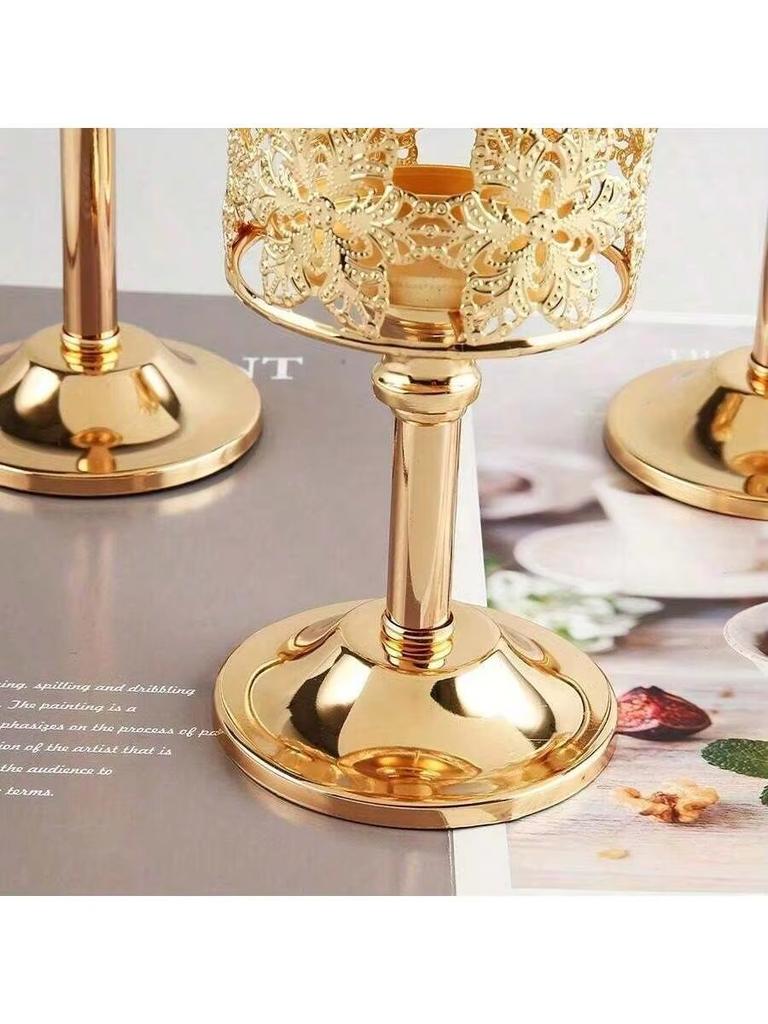 1-Size Crystal Tealight Candle Holder, Elegant Table Centerpiece for Wedding & Candlelight Dinner
