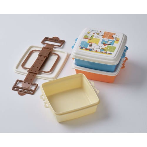 T-World Large Lunch Box, Yellow, 34 x 27.8 x 20.5 cm (H), "Snoopy Comic" Design, 4000Y, Pack of 5