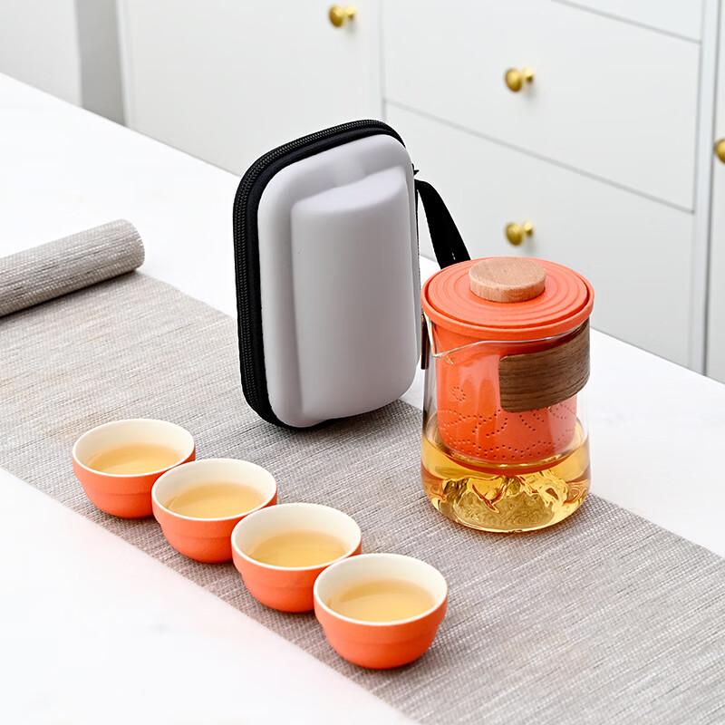 Jianglai Glass Distant Mountain Travel Tea Set
