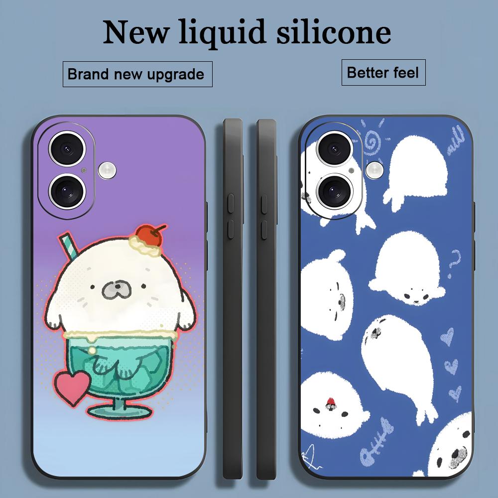 Popular Seal Design Fashion Phone Case For iPhone 17 16 15 14 13 12 11 X XR XS 8 Plus Mini Pro Max Soft Black Shockproof Cover