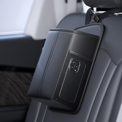 New Multi-purpose Car Seat Side Storage Bag Hanging Adjustable Car Tissue Box PU Leather Large Capacity Car Water Cup Holder
