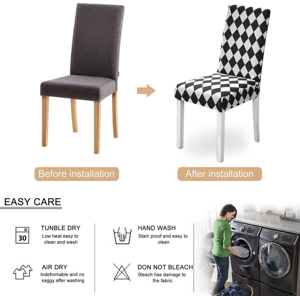Dining Room Chair Covers Slipcovers Spandex Stretch Removable Washable Kitchen Chair Covers Protector For Banquet,El,Party