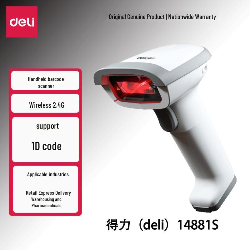 Deli 14881S 1D Wireless Barcode Scanner