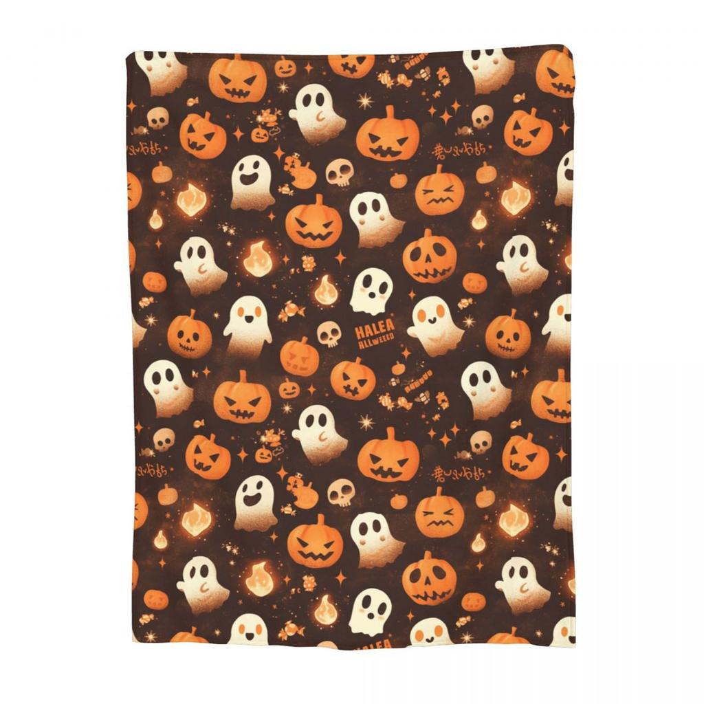 Halloween-Kürbisse und Geister Hexenparty Decken Fleece-Kuscheldecke Überwürfe für Sofa Bettwäsche Überwürfe Tagesdecke Steppdecke