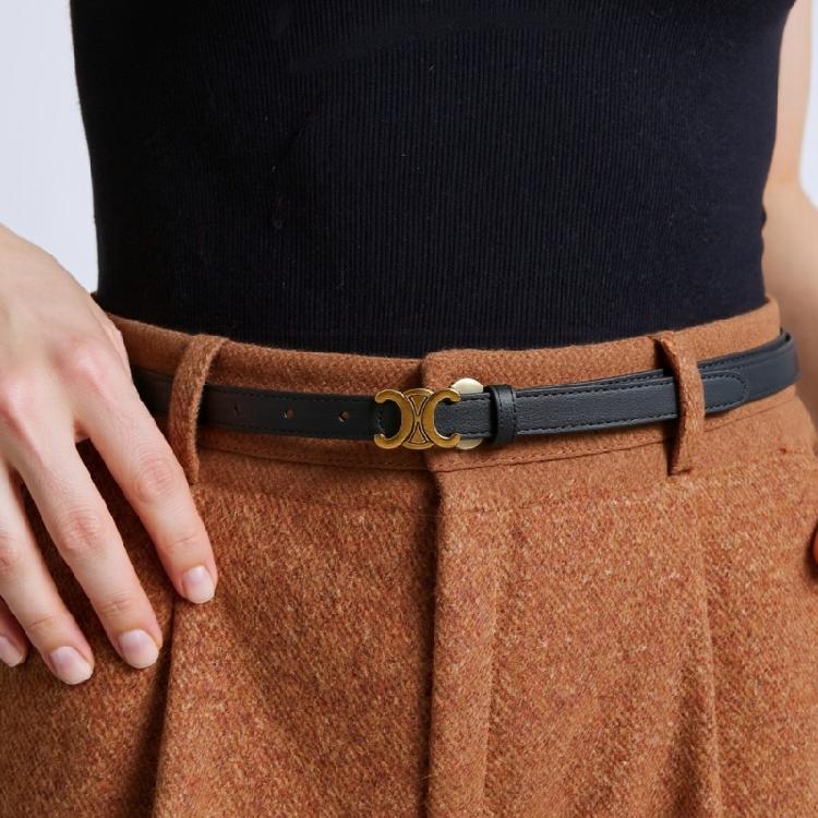 Stylish Women's Belt Waist Decoration with Sophisticated Double Half Arc Buckle for Contemporary Fashion Lady Girls