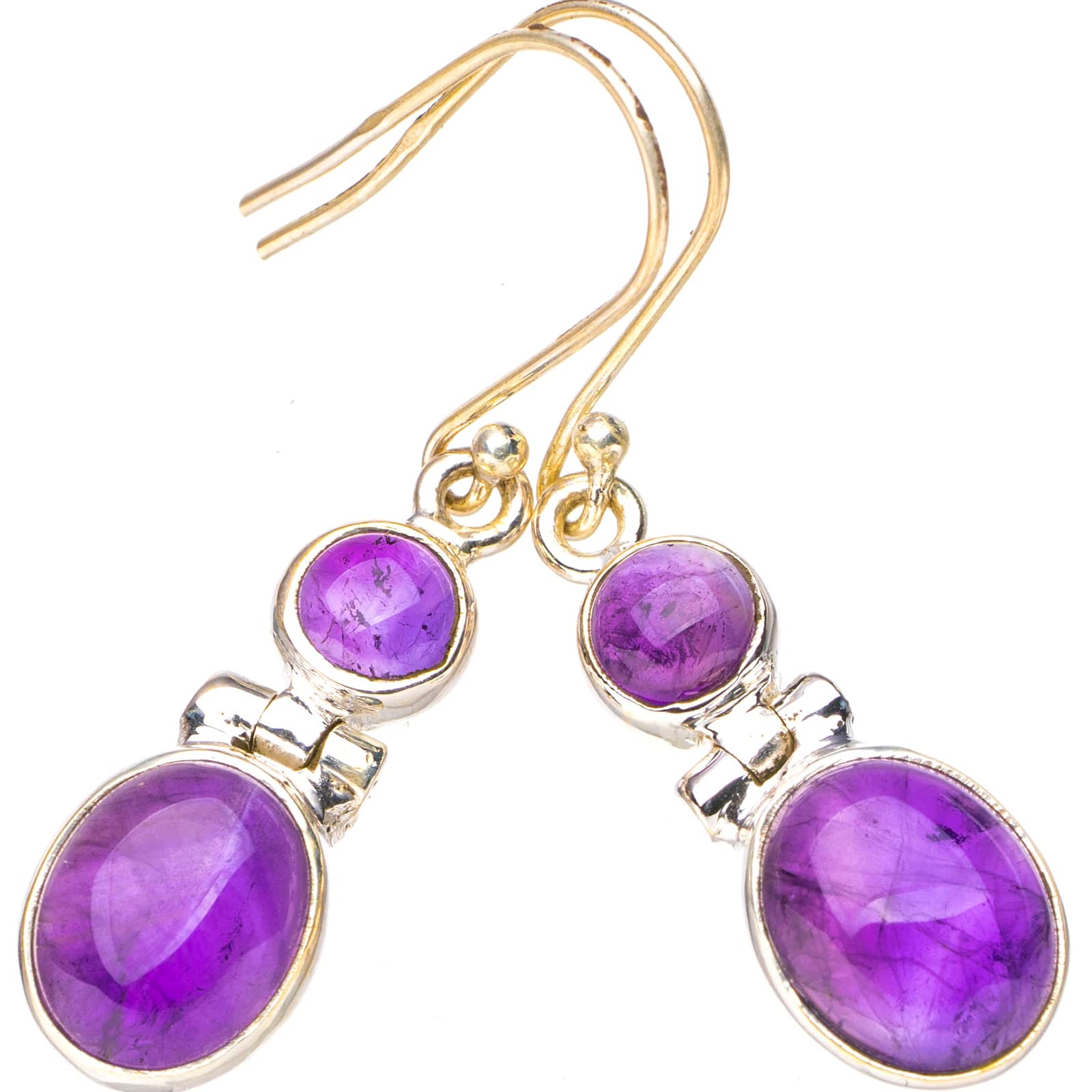 

StarGems® Natural Amethyst Handmade 925 Sterling Silver Earrings 1.75 E6970