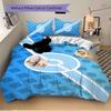 Blue Circle Printed 3pcs Bedding Set Soft Microfiber 1 Duvet Cover And 2 Pillowcases Home Bedroom Decor Xmas Gift K1938