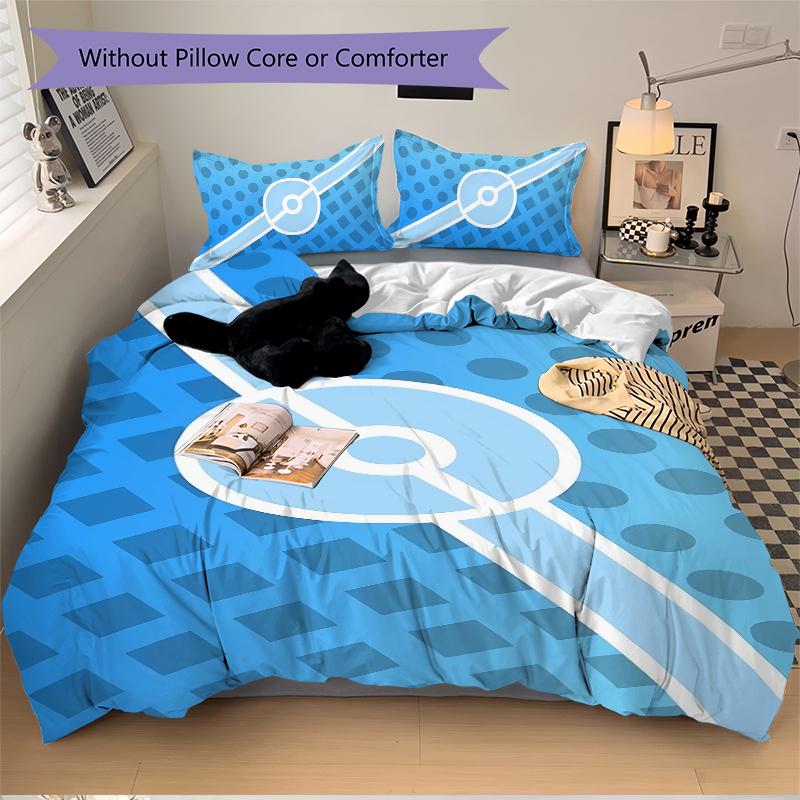 Blue Circle Printed 3pcs Bedding Set Soft Microfiber 1 Duvet Cover And 2 Pillowcases Home Bedroom Decor Xmas Gift K1938