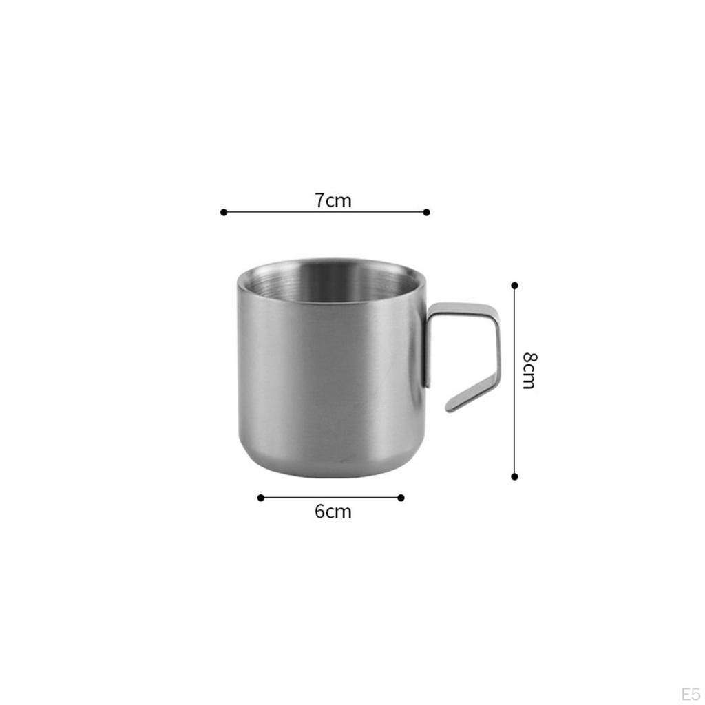 Coffee Mug Double Walled Stainless Steel Juice Milk AntiSlip Handle Portable Durable Versatile