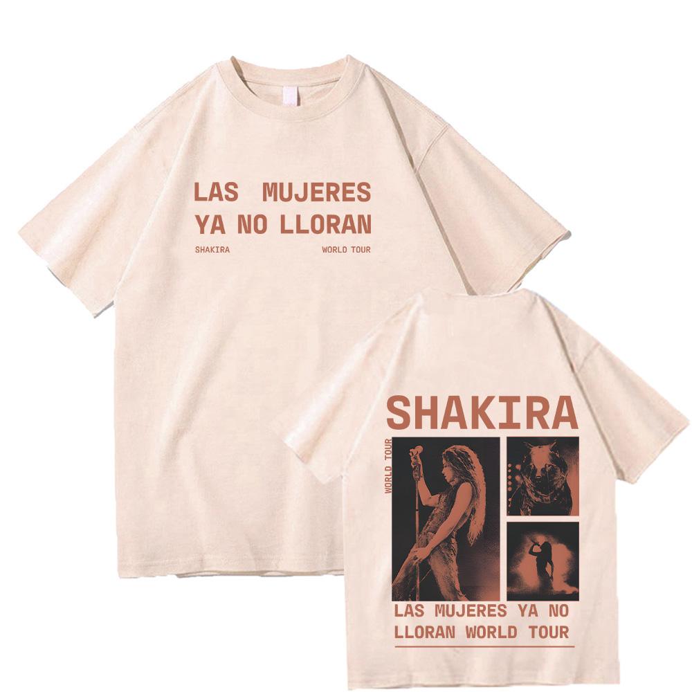 Shakira LMYNL World Tour Grid Tee Summer Men Women Fashion Oversized Short Sleeve T Shirt O-Neck Cotton Top Vintage Y2K Clothing