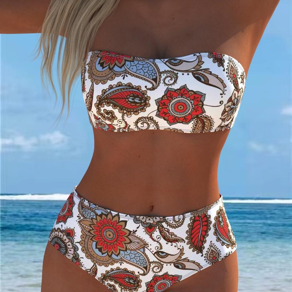 1011 New Bikini Set Two-piece Tube Top Women's Swimsuit Swimsuit Breathable and Thin