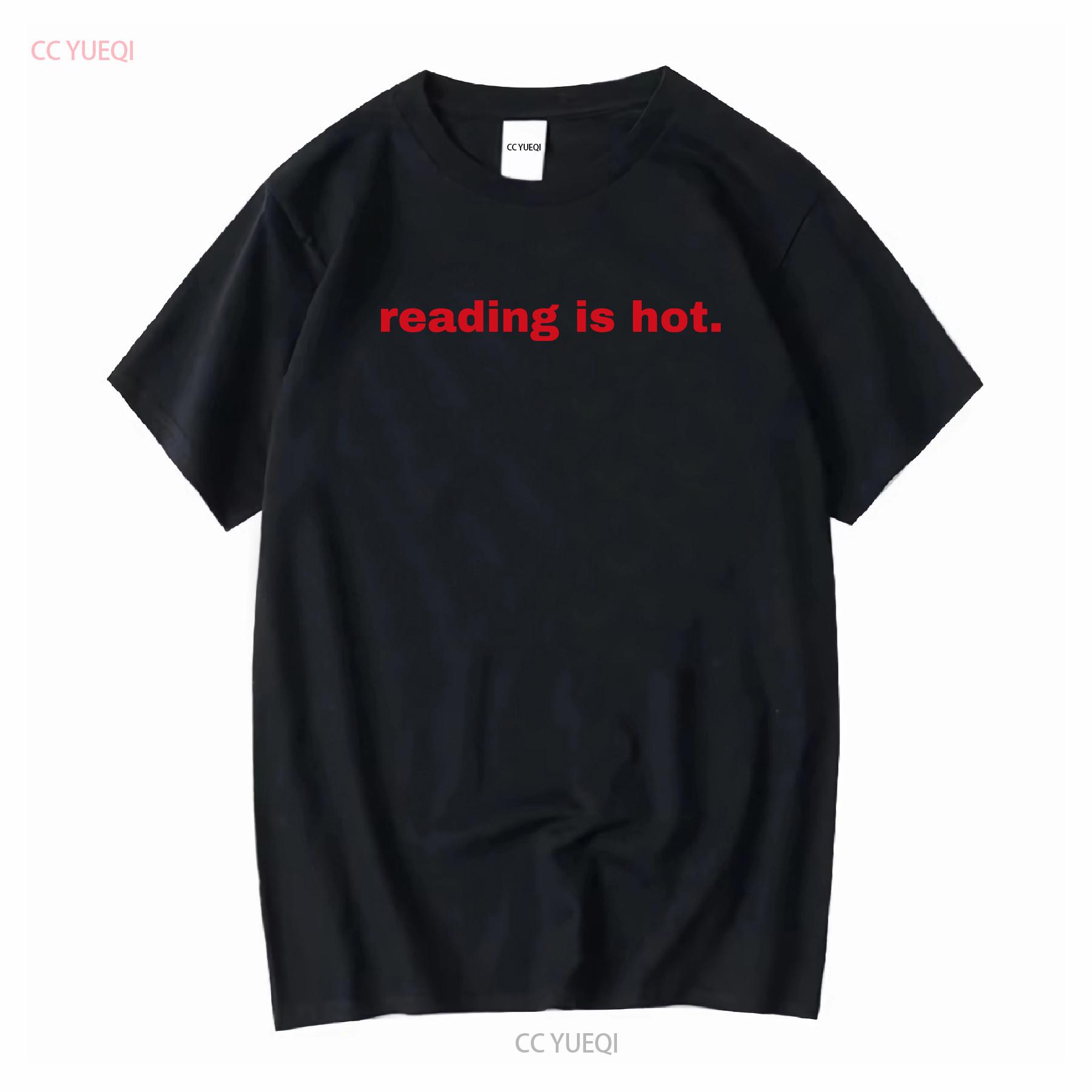 

Reading Is Hot T shirt Top Aesthetic Y2K Sexy long or short sleeves vintage Washed Breathable Comfortable homme fashion M чорний