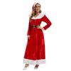Mrs Claus Pinafore Dress Adult Christmas Costume Women's Ms. Santa Claus Adult Christmas Costume