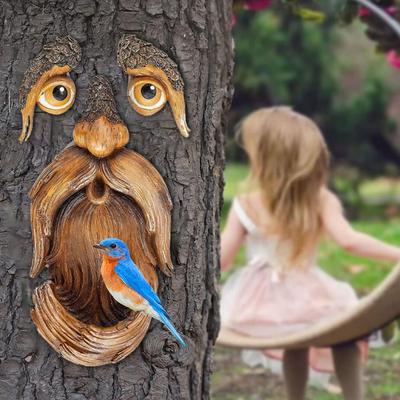 Newest Funny Old Man Tree Face Hugger Garden Art Outdoor Decor Amusing Tree Tree Man Whimsical I1I6