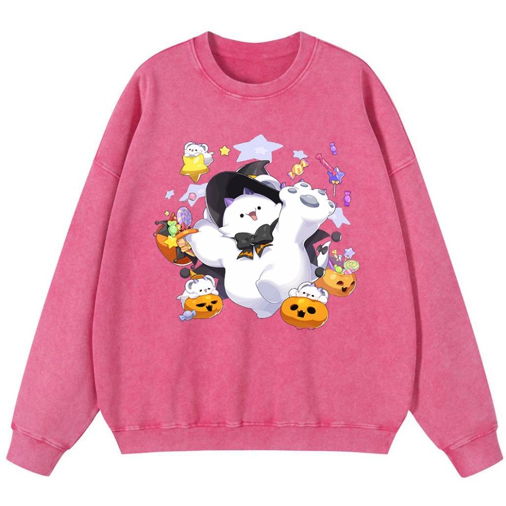 

Halloween Snowman Womans Vintage Washed Cotton Sweatshirt Hip Hop Thin style Crewneck Hoody Fashion Casual Tops S