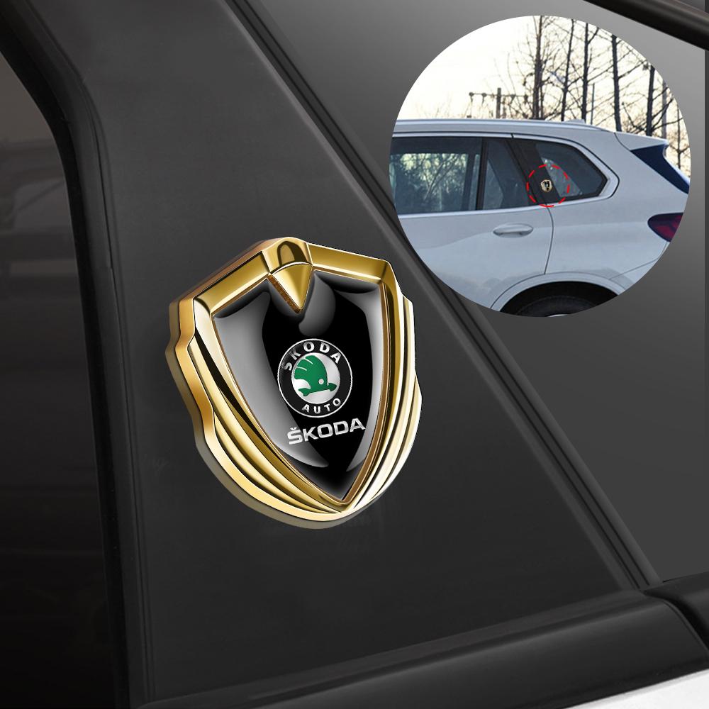 3D Car Metal Shield Logo Car Body Trunk Fender Badge Sticker For Skoda S Kodiaq Fabia Kamiq Karoq Octavia 3 A5 A7 Rapid Scala  HA5