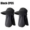 Summer Wide Brim Sun Hat UV Protection Breathable with Face Mask Neck Flap for Outdoor Fishing Hiking Cycling Wide Brim Cap