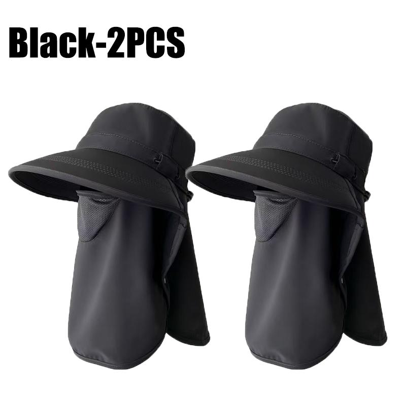 Summer Wide Brim Sun Hat UV Protection Breathable with Face Mask Neck Flap for Outdoor Fishing Hiking Cycling Wide Brim Cap