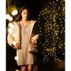 Jill by Jill Stuart Women's Casual Dress, Flower Pearl Embroidery Knit Dress, Light Gray, FR