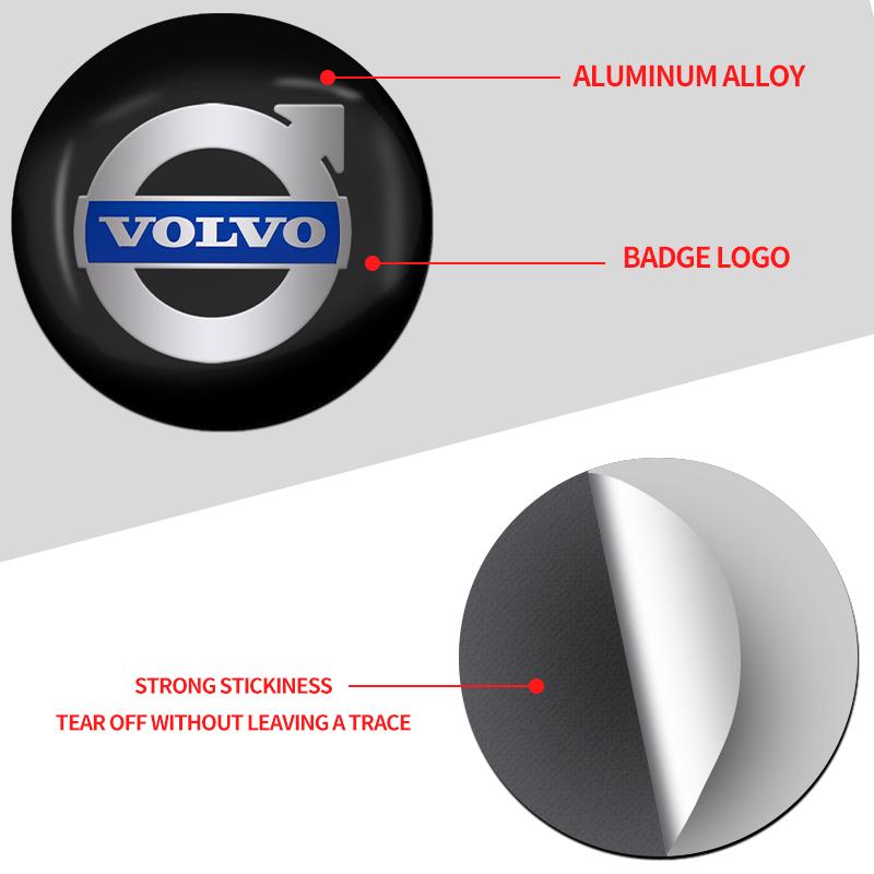 4ks 56mm Samolepky na středové krytky kol auta Pokličky kol Samolepka Pro Volvo Rdesign AWD C30 C70 S40 S60 S70 S80 S90 V40 V50 V60 V70