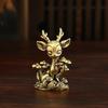 Brass Deer Ornament Hand Polished Tea Pet Statue Cute Animal Decor for Living Room Desk Home Decor