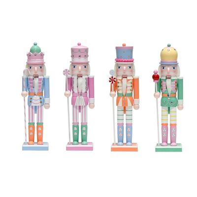 Christmas Nutcrackers Figures,Christmas Figure Decoration Handmade Wooden Soldier Nutcrackers Figures Table Ornament