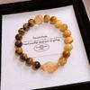 Natural stone crystal geometric beaded bracelet retro high-end bracelet women's niche light luxury versatile jewelry