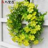 Small Yellow Clover Wreath Artificial Door Decor With Eucalyptus Home Interior Wedding Photography Outdoor Use