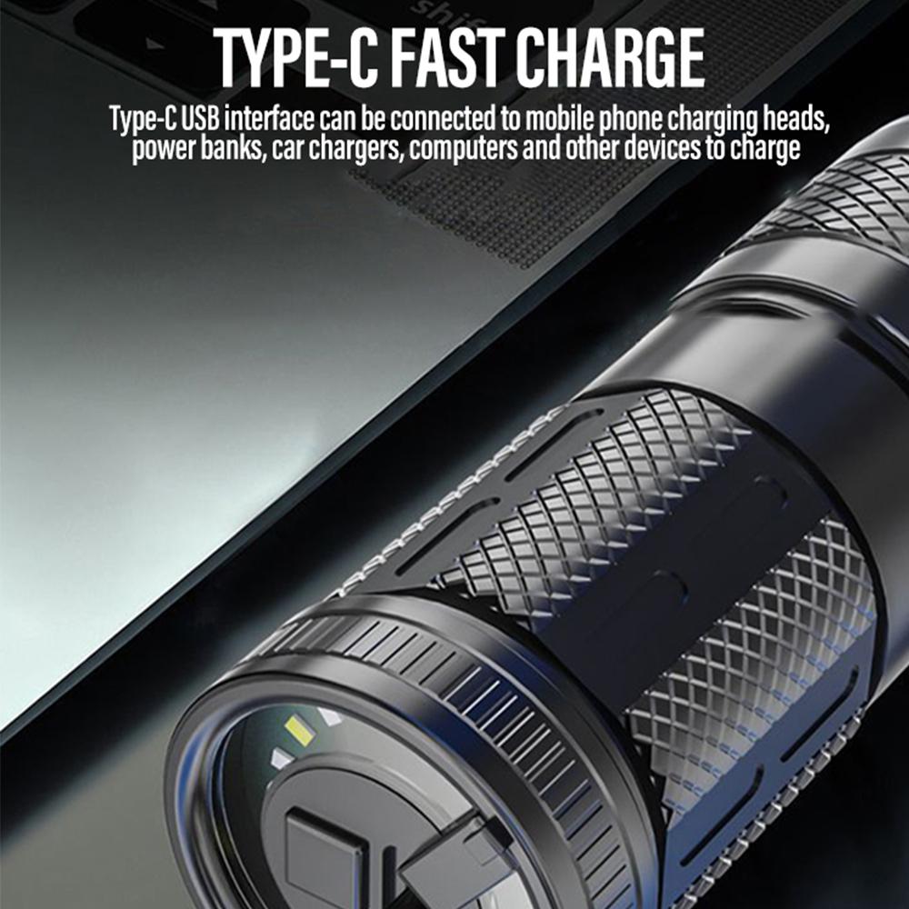 Torcia laser bianca ad alta potenza LED con zoom per esterni, multifunzionale, lampeggiante, ricaricabile, con luce forte, P50.