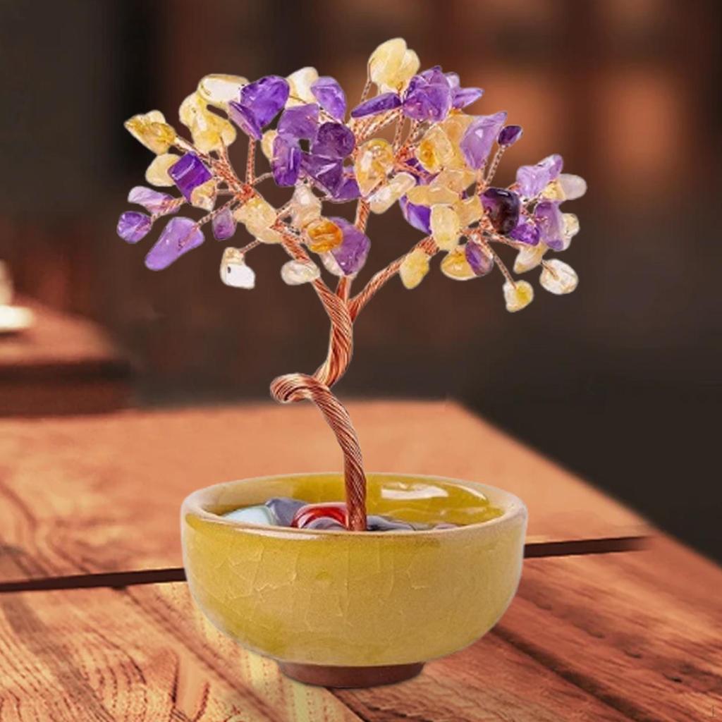 Money Tree Figurine Decorative Piece for Office Shelf Gift