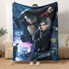 For Resident Evil,Leon Kennedy,Claire Redfield-Themed Flannel Blanket, Glam Style, Digital Print, All-Season Comfort, Tear-Resistant, Knitte