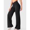 Cross V-Waist Wide-Leg High Elasticity Quick-Dry Yoga Pants for Pilates and Dance