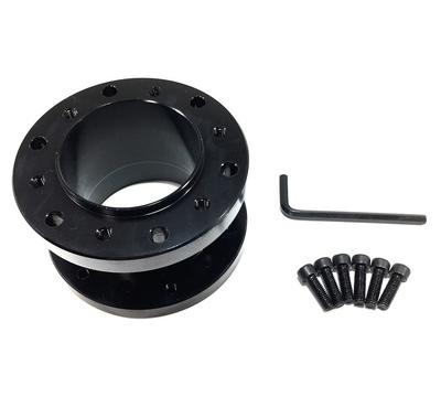 Steering Boss Spacer Aluminum 50mm Universal Silver Black Red Blue Purple (Black)