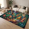 Rose Floral Theme Soft Crystal Velvet Rug Custom Name & Text Print Non Slip Floor Rug for Bedroom Living Room