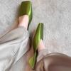 Fashion Square Toe Women Slippers Designer Fashion Heeled Shoes Elegant Woman Sandalias Summer 2025 Dress Pumps Luxury Chaussure Femme