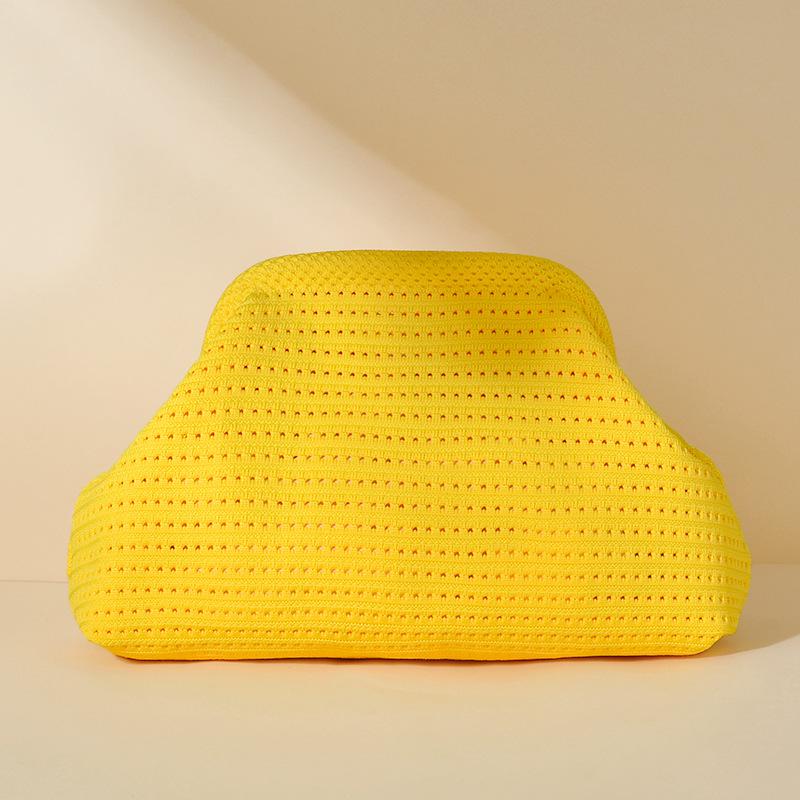 Nuova Borsa da Spiaggia Lavorata a Maglia: Elegante Pochette a Nuvola con Grande Capienza e Design Color Block