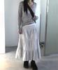 Chix Check Tiered Long Skirt Sky Blue