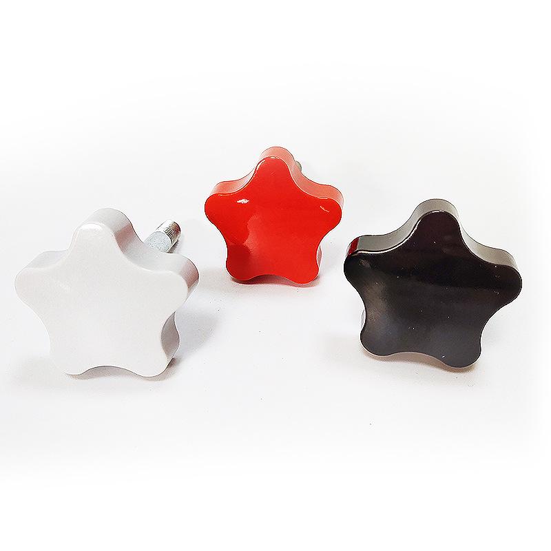 Bakelite Five-Star Handles with Hand-Tightening Rubber-Headed Screws