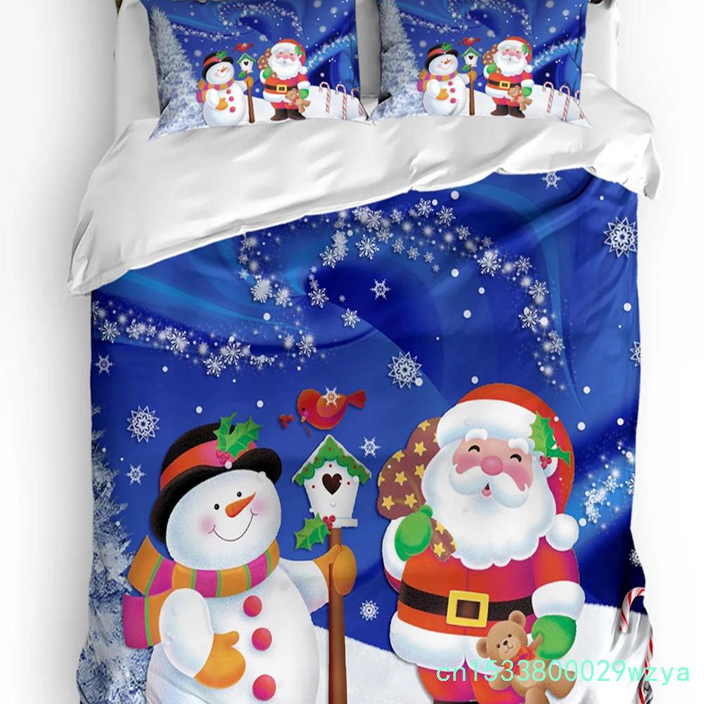 Christmas City Houses Building Castle Bedding Set 3pcs Duvet Cover Pillowcase Kids Adult Quilt Cover Double Bed Set Home Textile